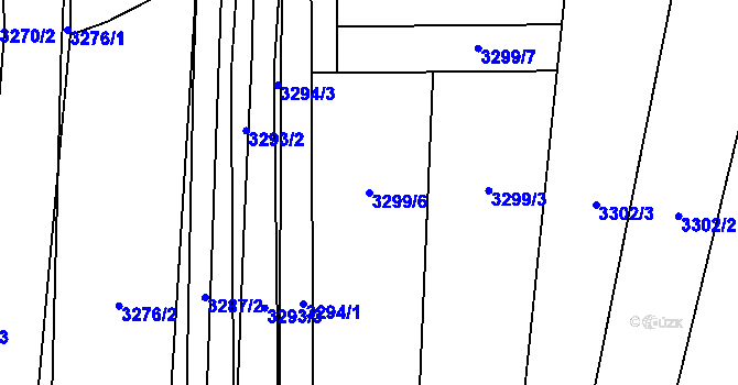 Parcela st. 3299/6 v KÚ Uherský Brod, Katastrální mapa