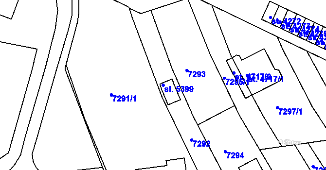Parcela st. 5399 v KÚ Uherský Brod, Katastrální mapa