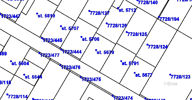 Parcela st. 5679 v KÚ Uherský Brod, Katastrální mapa