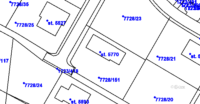 Parcela st. 5770 v KÚ Uherský Brod, Katastrální mapa
