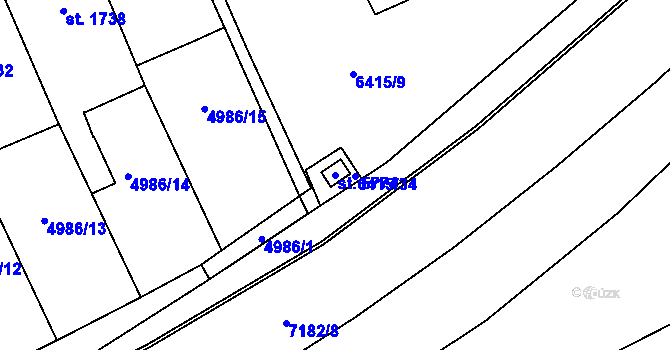 Parcela st. 5774 v KÚ Uherský Brod, Katastrální mapa