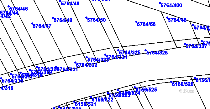 Parcela st. 5764/324 v KÚ Uherský Brod, Katastrální mapa