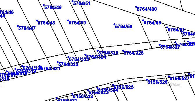 Parcela st. 5764/325 v KÚ Uherský Brod, Katastrální mapa