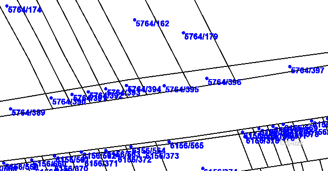 Parcela st. 5764/395 v KÚ Uherský Brod, Katastrální mapa