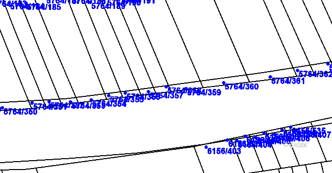 Parcela st. 5764/358 v KÚ Uherský Brod, Katastrální mapa