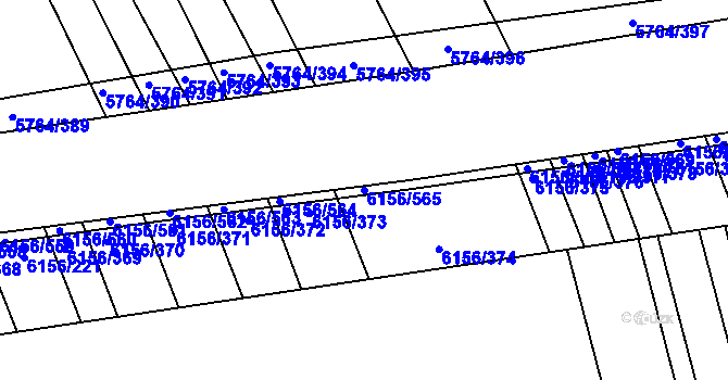 Parcela st. 6156/565 v KÚ Uherský Brod, Katastrální mapa