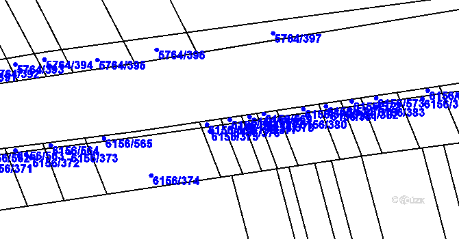 Parcela st. 6156/567 v KÚ Uherský Brod, Katastrální mapa