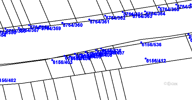 Parcela st. 6156/534 v KÚ Uherský Brod, Katastrální mapa