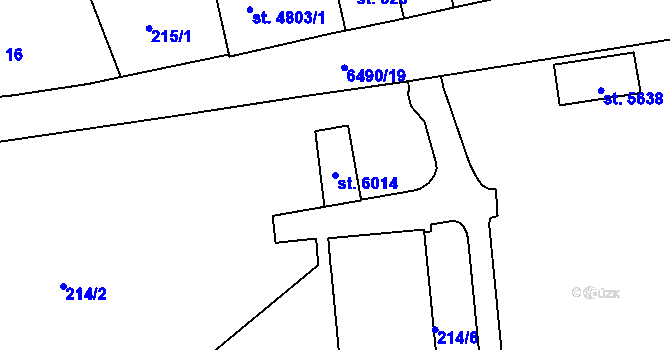 Parcela st. 6014 v KÚ Uherský Brod, Katastrální mapa