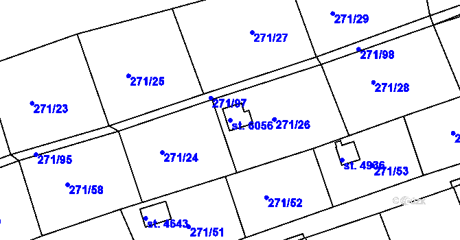 Parcela st. 6056 v KÚ Uherský Brod, Katastrální mapa
