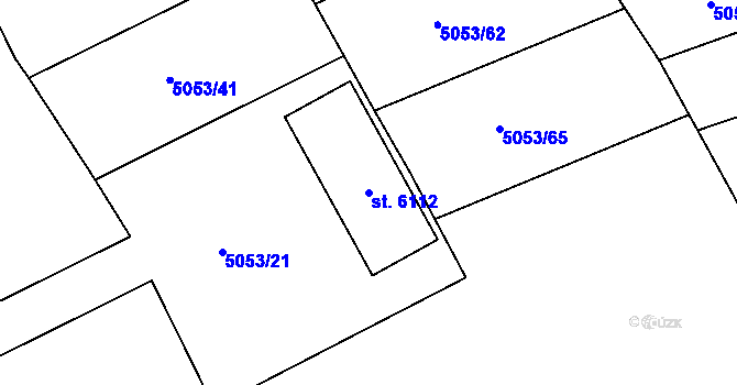 Parcela st. 6112 v KÚ Uherský Brod, Katastrální mapa