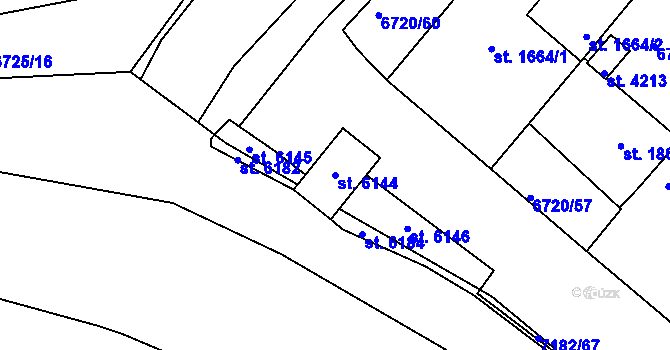Parcela st. 6144 v KÚ Uherský Brod, Katastrální mapa