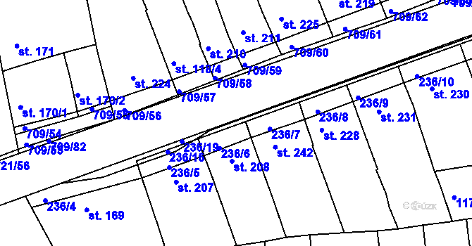 Parcela st. 236/20 v KÚ Kvačice, Katastrální mapa