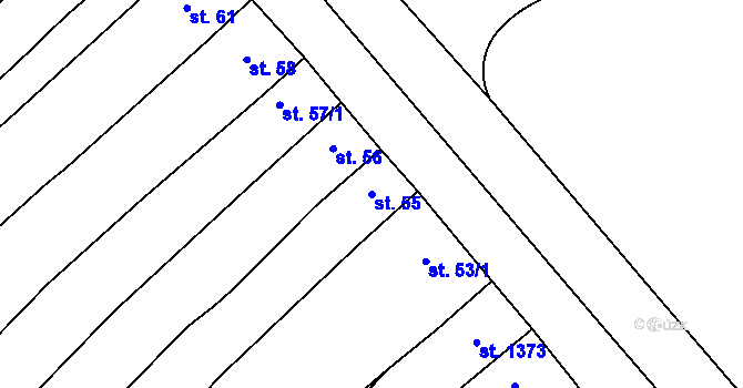 Parcela st. 55 v KÚ Ostrožské Předměstí, Katastrální mapa