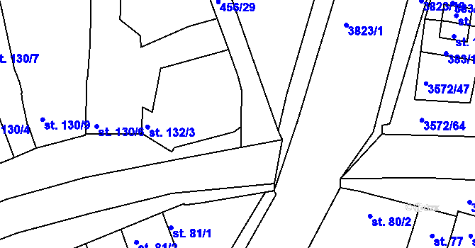 Parcela st. 132/5 v KÚ Ostrožské Předměstí, Katastrální mapa