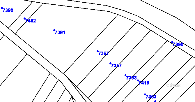 Parcela st. 7367 v KÚ Ostrožské Předměstí, Katastrální mapa