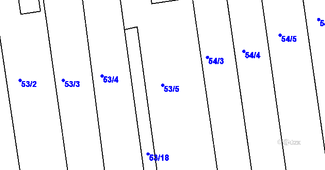 Parcela st. 53/5 v KÚ Uherský Ostroh, Katastrální mapa