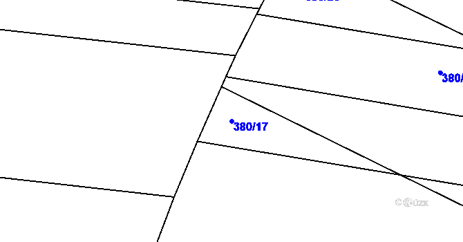 Parcela st. 380/17 v KÚ Uherský Ostroh, Katastrální mapa