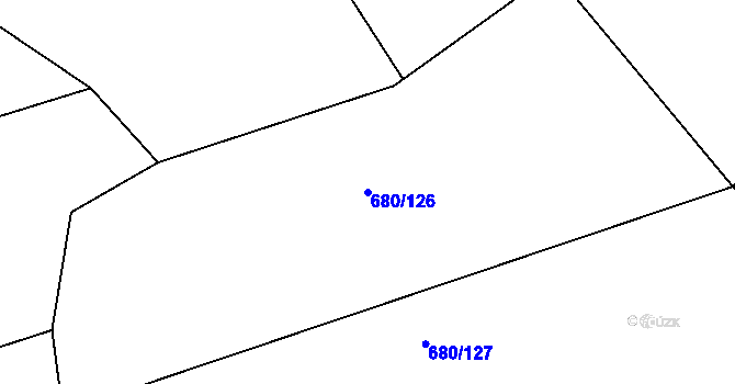 Parcela st. 680/126 v KÚ Uherský Ostroh, Katastrální mapa