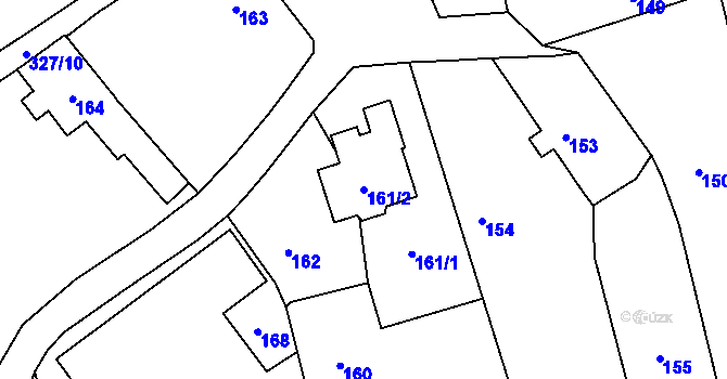 Parcela st. 161/2 v KÚ Uhlířov, Katastrální mapa