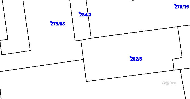 Parcela st. 282/5 v KÚ Uhlířov, Katastrální mapa