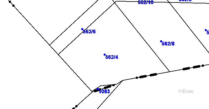 Parcela st. 562/4 v KÚ Uhlířská Lhota, Katastrální mapa