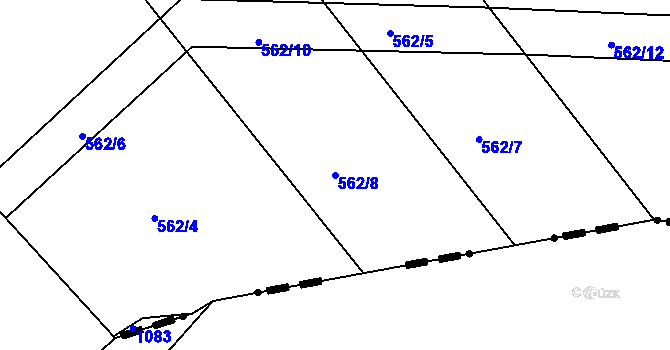 Parcela st. 562/8 v KÚ Uhlířská Lhota, Katastrální mapa