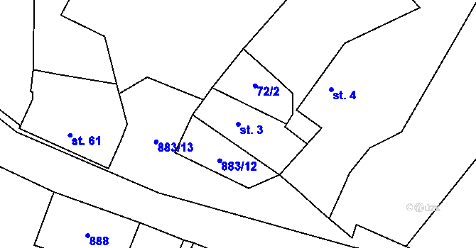 Parcela st. 3 v KÚ Janovická Lhota, Katastrální mapa