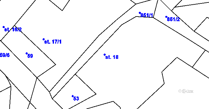 Parcela st. 18 v KÚ Janovická Lhota, Katastrální mapa