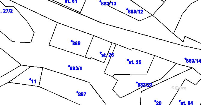 Parcela st. 26 v KÚ Janovická Lhota, Katastrální mapa