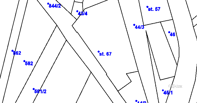 Parcela st. 67 v KÚ Janovická Lhota, Katastrální mapa