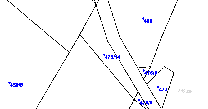 Parcela st. 476/14 v KÚ Janovická Lhota, Katastrální mapa