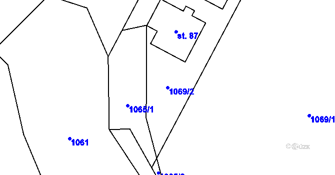 Parcela st. 1069/2 v KÚ Janovická Lhota, Katastrální mapa