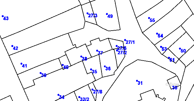Parcela st. 37 v KÚ Uhlířské Janovice, Katastrální mapa