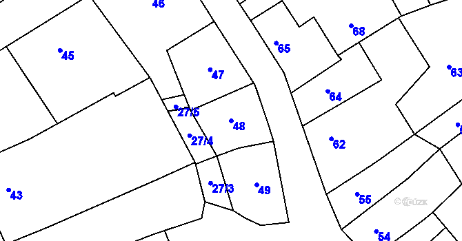 Parcela st. 48 v KÚ Uhlířské Janovice, Katastrální mapa