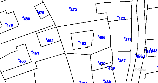 Parcela st. 463 v KÚ Uhlířské Janovice, Katastrální mapa