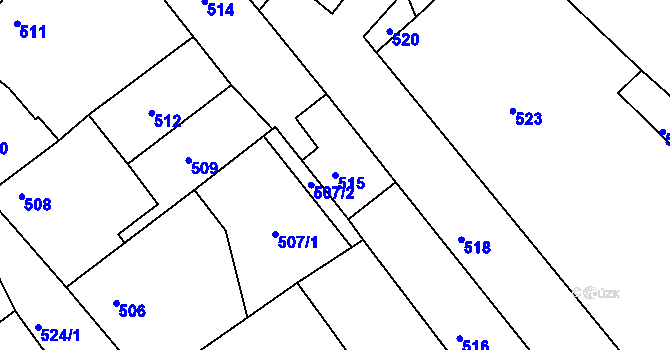 Parcela st. 515 v KÚ Uhlířské Janovice, Katastrální mapa