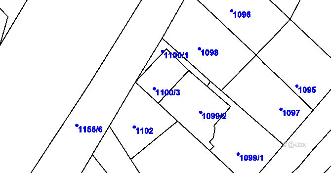 Parcela st. 1100 v KÚ Uhlířské Janovice, Katastrální mapa
