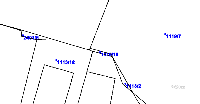 Parcela st. 1119/18 v KÚ Uhlířské Janovice, Katastrální mapa