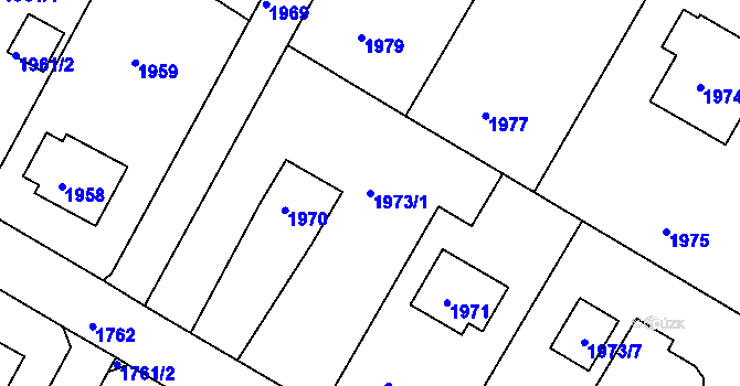 Parcela st. 1973/1 v KÚ Uhlířské Janovice, Katastrální mapa