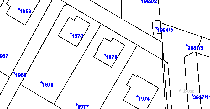 Parcela st. 1976 v KÚ Uhlířské Janovice, Katastrální mapa