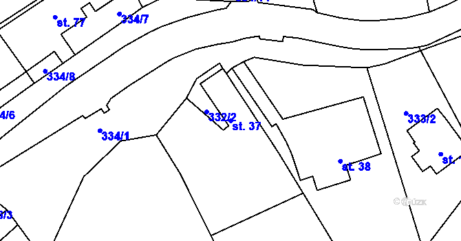 Parcela st. 37 v KÚ Úholičky, Katastrální mapa