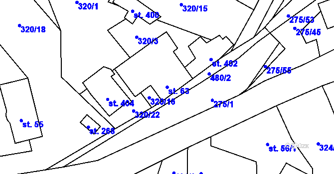 Parcela st. 63 v KÚ Úholičky, Katastrální mapa