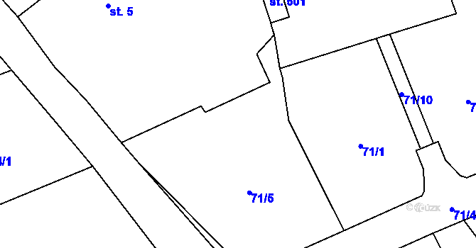 Parcela st. 71/3 v KÚ Úhonice, Katastrální mapa