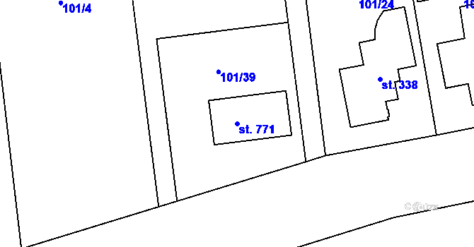 Parcela st. 771 v KÚ Úhonice, Katastrální mapa