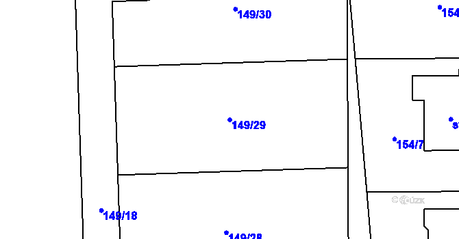 Parcela st. 149/29 v KÚ Úhonice, Katastrální mapa