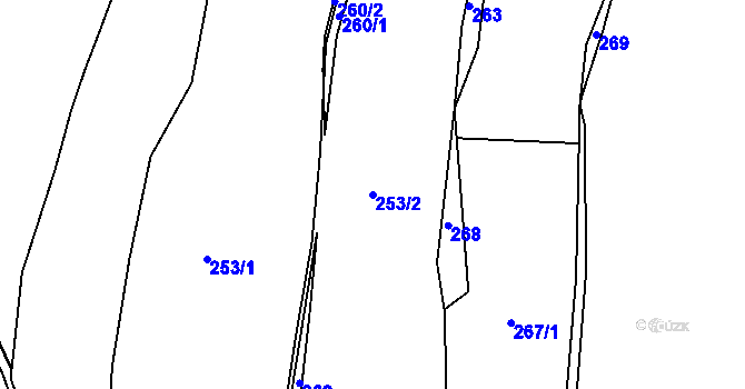 Parcela st. 253/2 v KÚ Úhošťany, Katastrální mapa