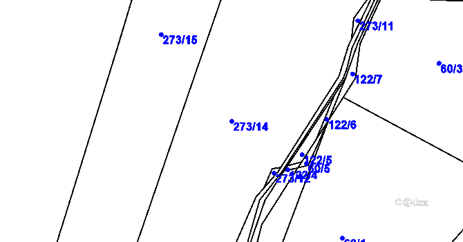 Parcela st. 273/14 v KÚ Úhošťany, Katastrální mapa