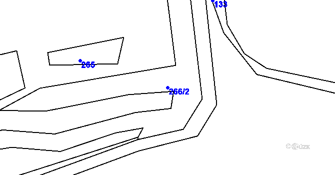Parcela st. 266/2 v KÚ Úhošť, Katastrální mapa