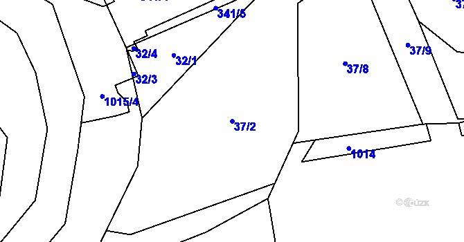 Parcela st. 37/2 v KÚ Úhřetická Lhota, Katastrální mapa